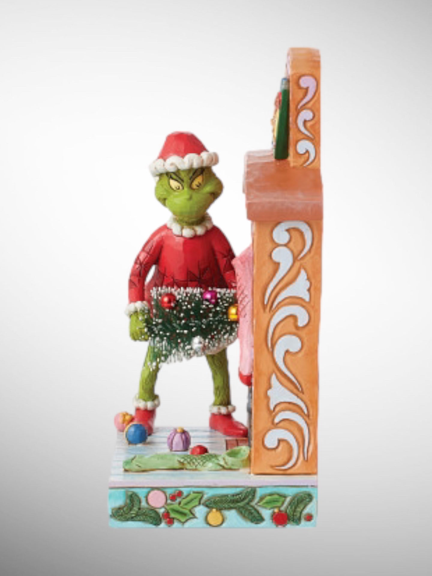 Jim Shore Dr. Seuss The Grinch - Grinch Pushing Tree Up Chimney Figurine